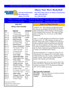 Albany State Men's Basketball