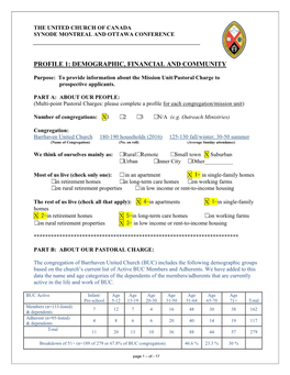 The United Church of Canada Synode Montreal and Ottawa Conference