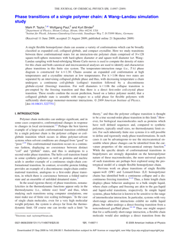 Phase Transitions of a Single Polymer Chain: a Wang–Landau Simulation Study ͒ Mark P