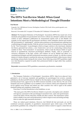 The EFPA Test-Review Model: When Good Intentions Meet a Methodological Thought Disorder