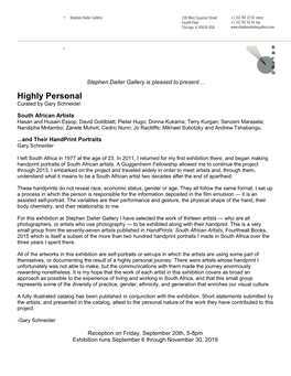 Highly Personal Curated by Gary Schneider