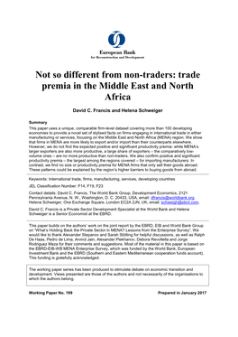 Not So Different from Non-Traders: Trade Premia in the Middle East and North Africa