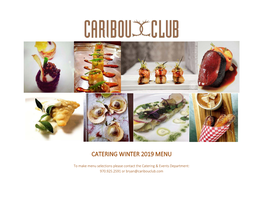 Catering Winter 2019 Menu