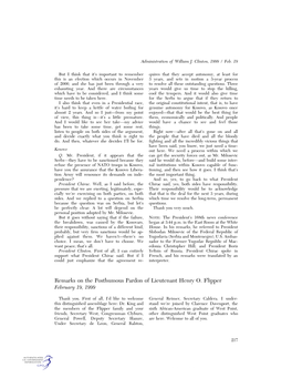 Remarks on the Posthumous Pardon of Lieutenant Henry O. Flipper February 19, 1999