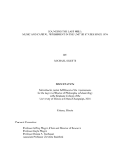 Sounding the Last Mile: Music and Capital Punishment in the United States Since 1976