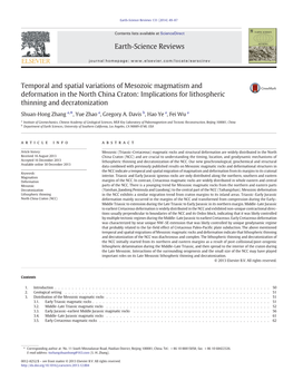 Temporal and Spatial Variations of Mesozoic Magmatism and Deformation in the North China Craton: Implications for Lithospheric Thinning and Decratonization