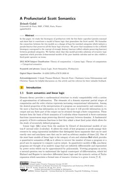 A Profunctorial Scott Semantics Zeinab Galal Université De Paris, IRIF, CNRS, Paris, France Zgalal@Irif.Fr