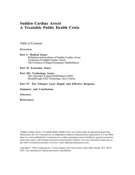 Sudden Cardiac Arrest a Treatable Public Health Crisis Ê Ê