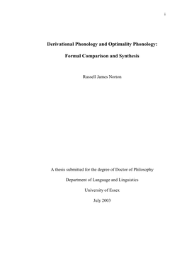 Derivational Phonology and Optimality Phonology