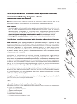 7.2 Strategies and Actions for Domesticated Or Agricultural Biodiversity