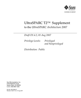 Ultrasparc T2™ Supplement to the Ultrasparc Architecture 2007