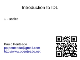 Introduction to IDL