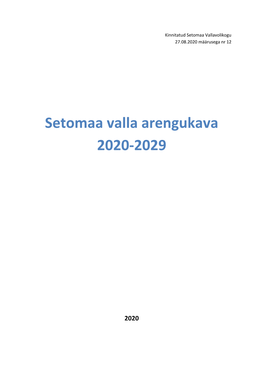 Setomaa Valla Arengukava 2020-2029
