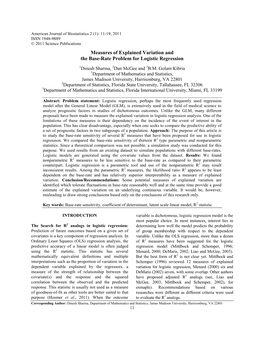 Measures of Explained Variation and the Base-Rate Problem for Logistic Regression