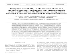 Urchins Paracentrotus Lividus and Arbacia Lixula in the Northwestern Mediterranean: Comparison Between a Marine Reserve and an Unprotected Area