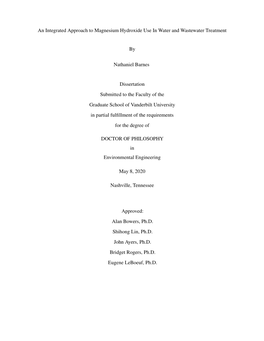 An Integrated Approach to Magnesium Hydroxide Use in Water and Wastewater Treatment