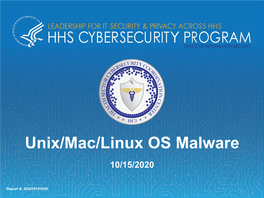Unix/Mac/Linux OS Malware 10/15/2020