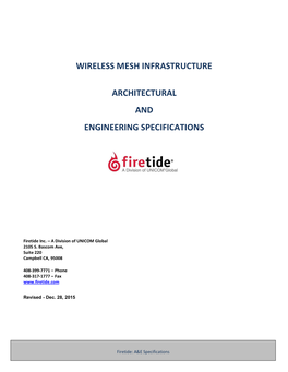 Wireless Mesh Infrastructure Architectural and Engineering
