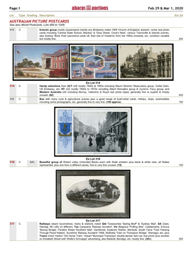 Extract Catalogue for Auction