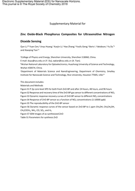 Supplementary Material for Zinc Oxide-Black Phosphorus Composites For