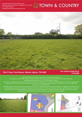 Plot 2 Pear Tree House, Waters Upton, TF6 6NP £170,000