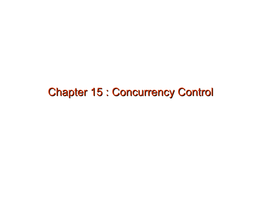 Chapter 14: Concurrency Control