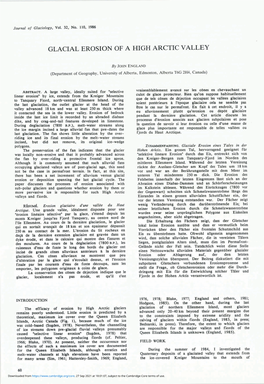 Glacial Erosion of a High Arctic Valley