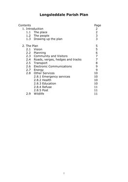 Longsleddale Parish Plan