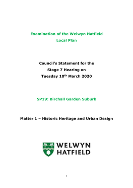 WHBC Birchall Garden Suburb Hearing Statement