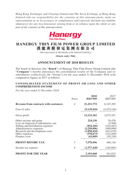 HANERGY THIN FILM POWER GROUP LIMITED 漢能薄膜發電集團有限公司 (Incorporated in Bermuda with Limited Liability) (Stock Code: 566)