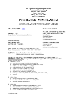 Purchasing Memorandum