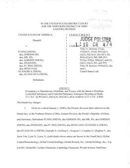 Case: 1:18-Cr-00474-JRA; Zheng ECF Filed Indictment