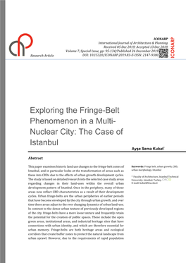 Exploring the Fringe-Belt Phenomenon in a Multi-Nuclear City: the Case of Istanbul