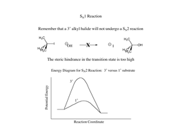 S 1 Reaction Remember That a 3˚ Alkyl Halide Will Not Undergo a S 2 Reaction the Steric Hindrance in the Transition State