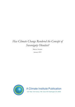 Has Climate Change Rendered the Concept of Sovereignty Obsolete? Marcus Arcanjo January 2019