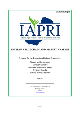 Soybean Value Chain and Market Analysis