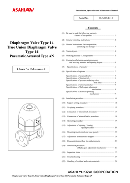 Diaphragm Valve Type 14