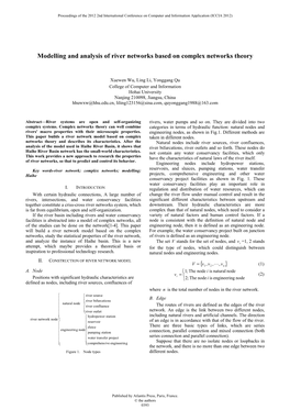 Modelling and Analysis of River Networks Based on Complex Networks Theory