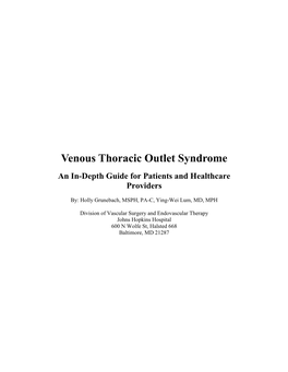 What Is Venous Thoracic Outlet Syndrome?