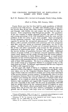 The Changing Distribution of Population in Kerry and West Cork