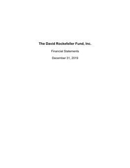 The David Rockefeller Fund, Inc