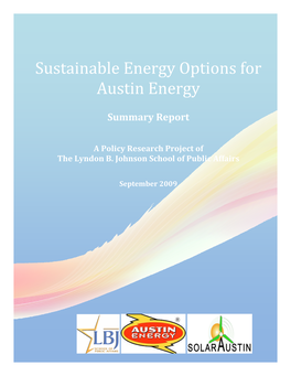Sustainable Energy Options for Austin Energy