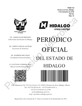 Periódico Oficial HIDALGO