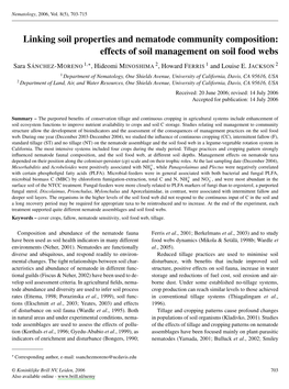 Linking Soil Properties and Nematode Community Composition: Effects Of