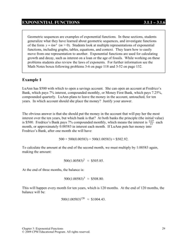 Exponential Functions 3.1.1 – 3.1.6