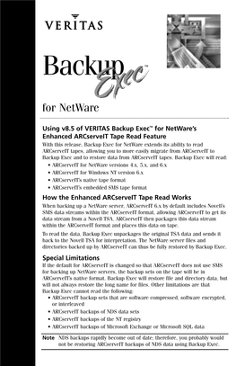 Veritas Backup Exec from Arcserve Netware.Pdf