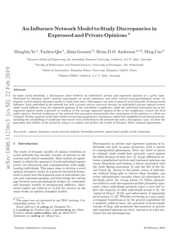 An Influence Network Model to Study Discrepancies in Expressed And