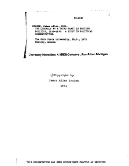 University Microfilms. a XER0K Company, Ann Arbor, Michigan