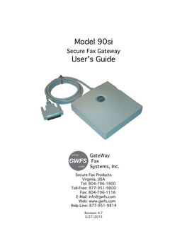 Model 90Si Secure Fax Gateway User's Guide