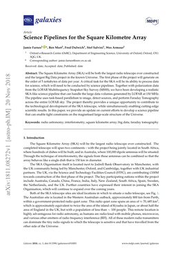 Science Pipelines for the Square Kilometre Array